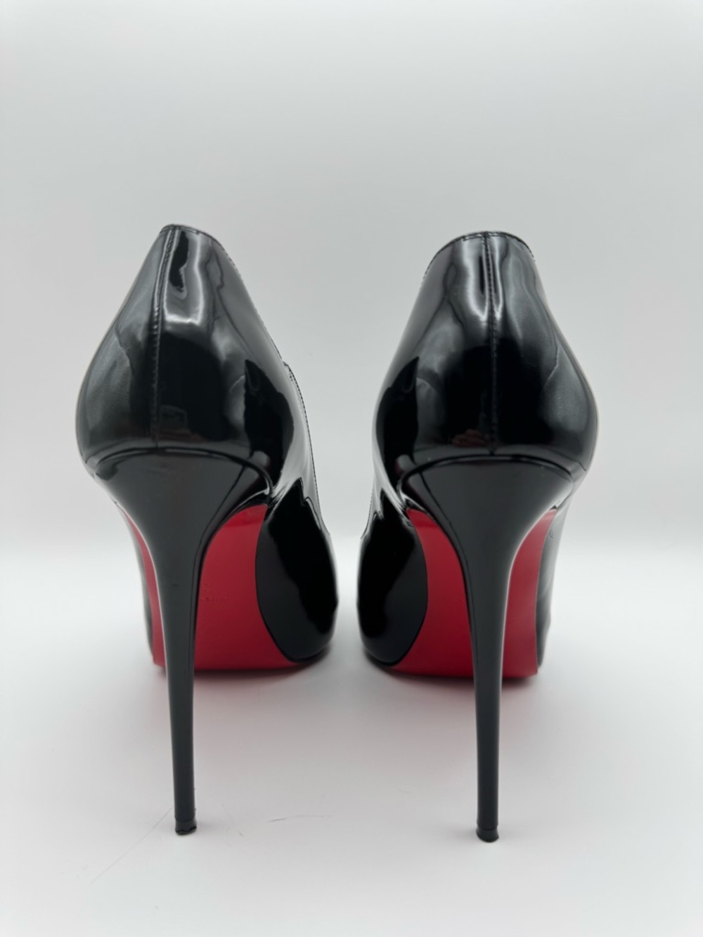Christian Louboutin Hot Chick Alta 120 Black Patent Peep Toe Platform EU 36 - Picture 5 of 7